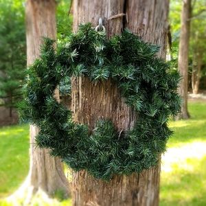 18 inch Faux Evergreen Pine Wreath